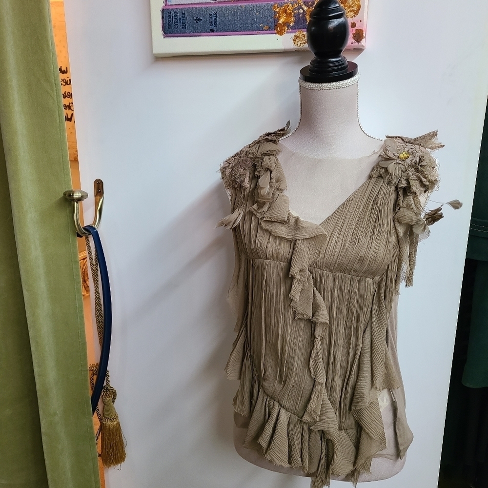 Valentino Sleeveless Featherlite Shirt